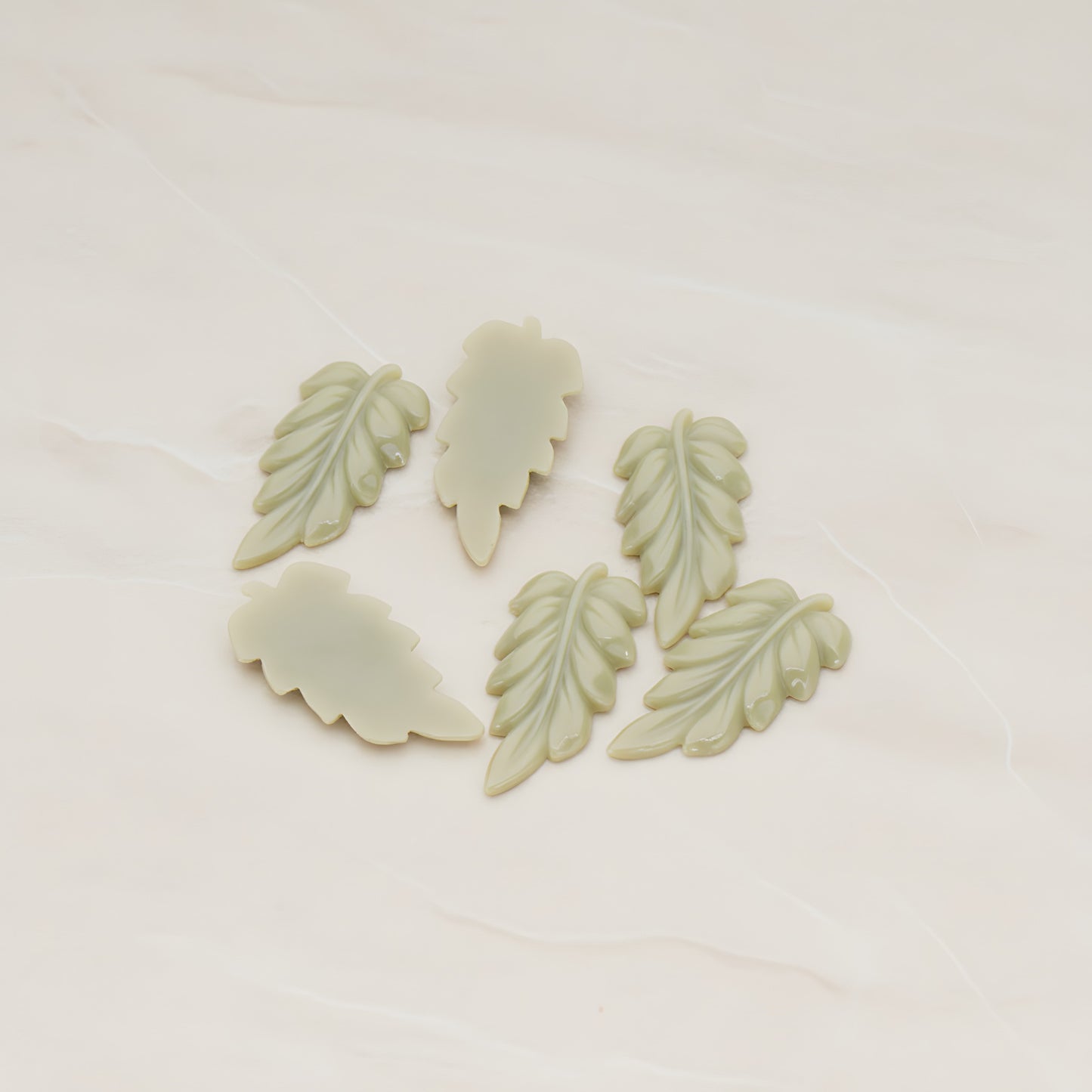 Long Leaf Flat Back Cabochon, 6 Pc (CB.507)