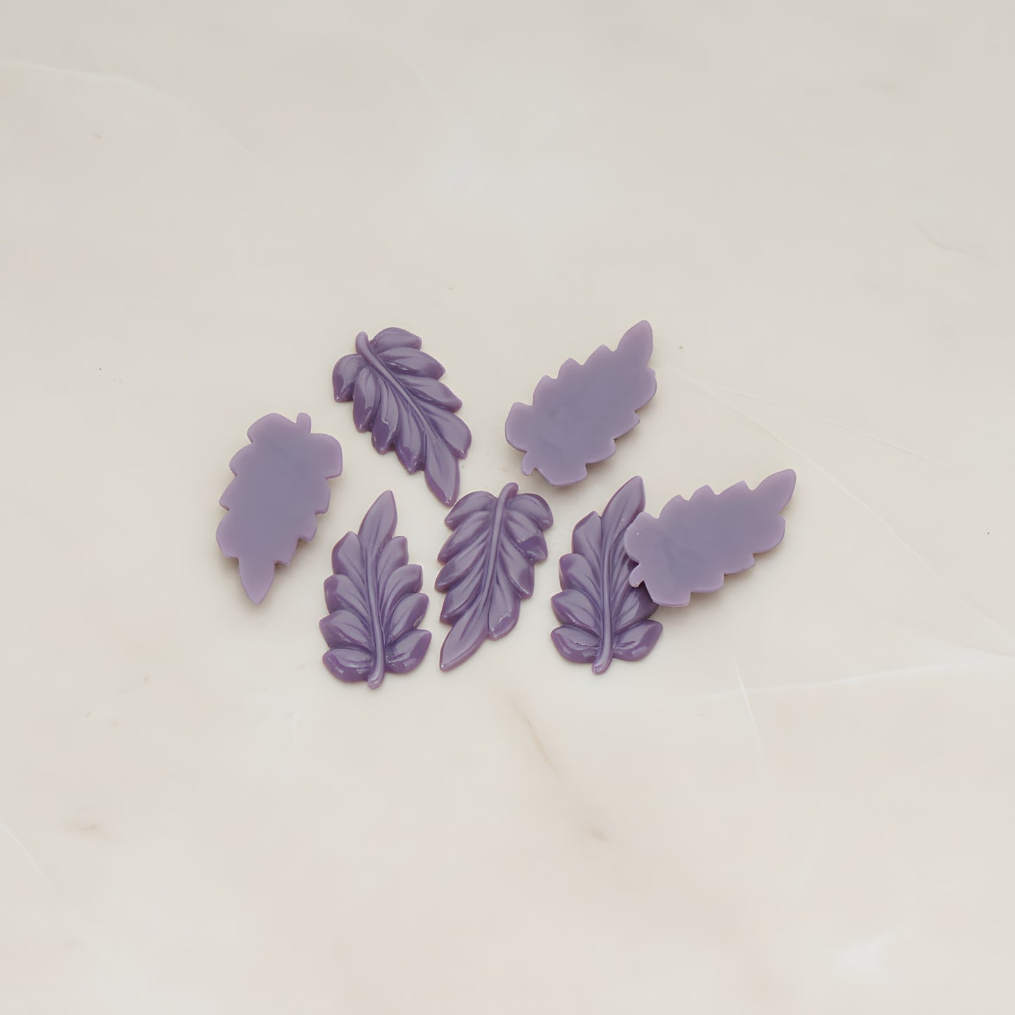 Long Leaf Flat Back Cabochon, 6 Pc (CB.507)