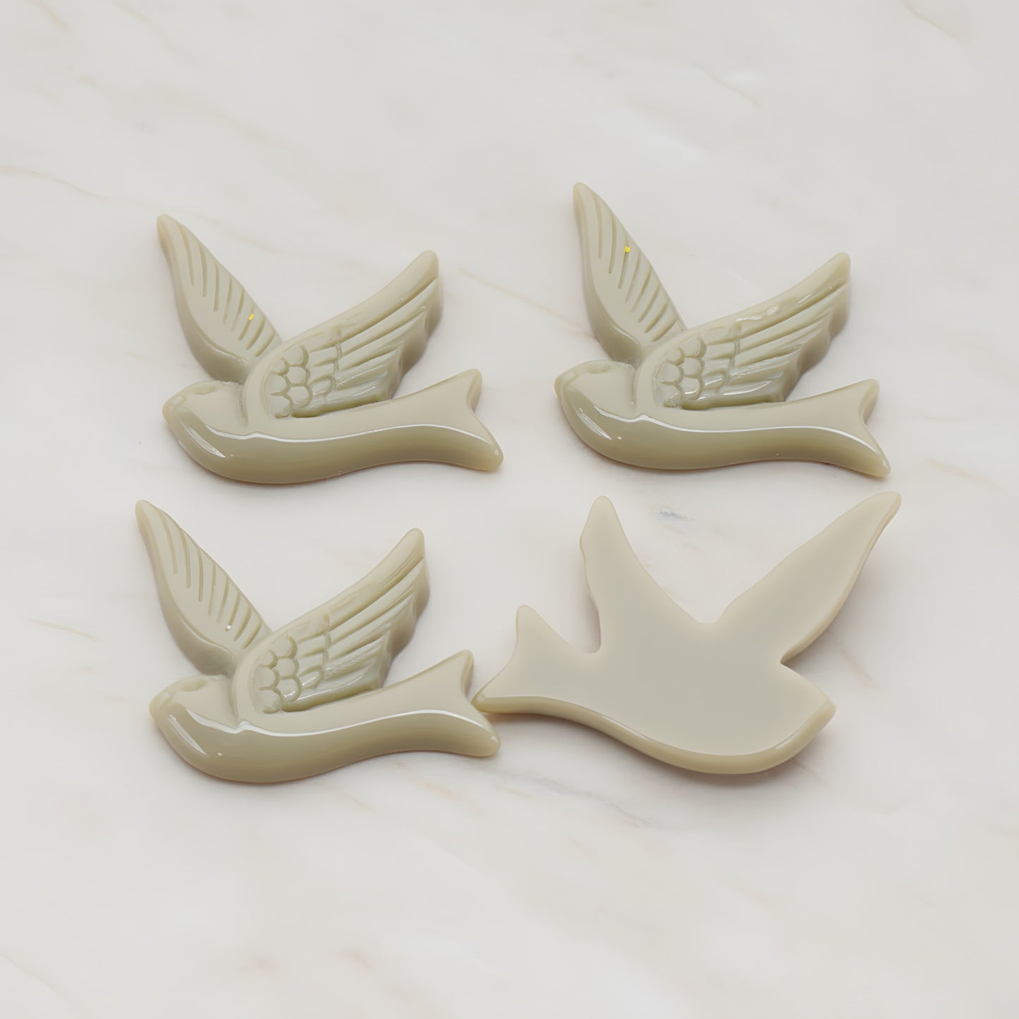 Bird Flat Back Cabochon, 4 Pc (CB.070)