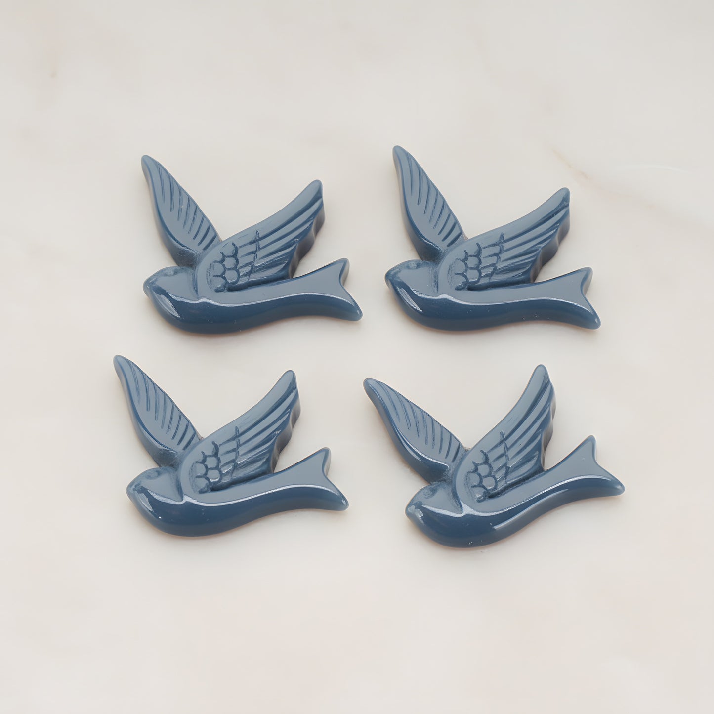 Bird Flat Back Cabochon, 4 Pc (CB.070)