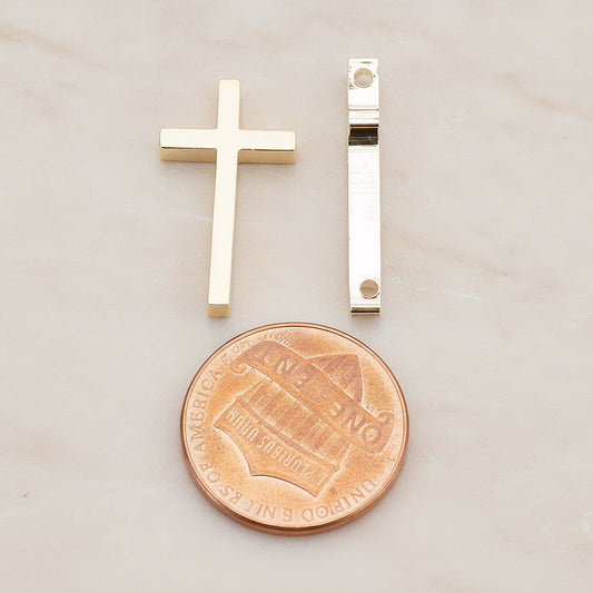 Cross Metal Bead Connector Pendant, 2 Pc (BD.016-03)