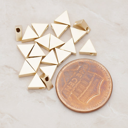 Small Triangle Shaped Metal Bead, 2 Pc (BD.027-01)