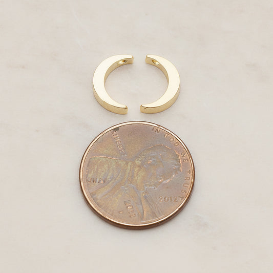 Crescent Moon Metal Bead Charm, 2 Pc (BD.039)