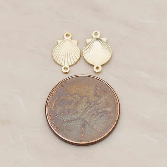 Scallop Seashell Connector, 2Pc (CN.131)