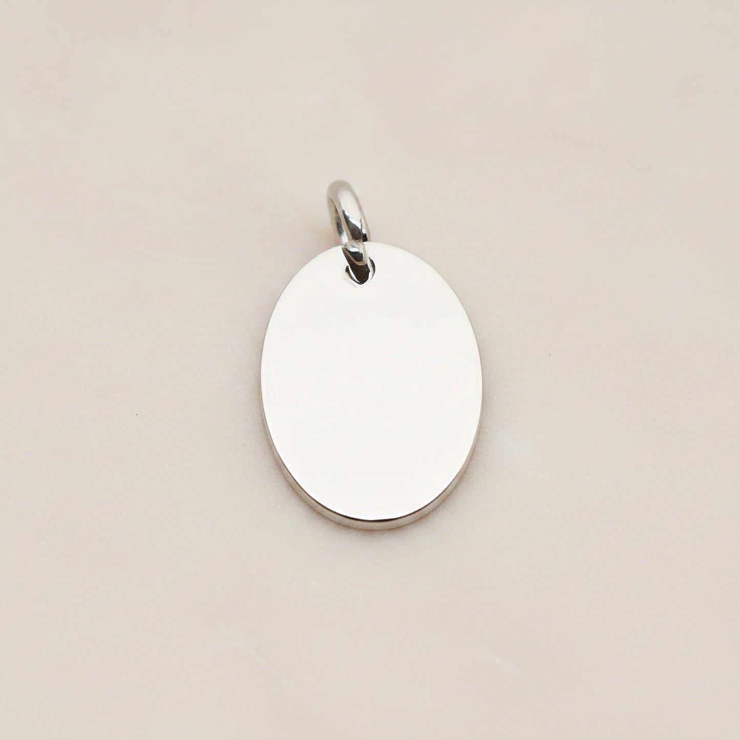 Oval Surgical Steel 8 x 10mm Pendant, 2 Pc - Silver NO ENGRAVING (SG.006)