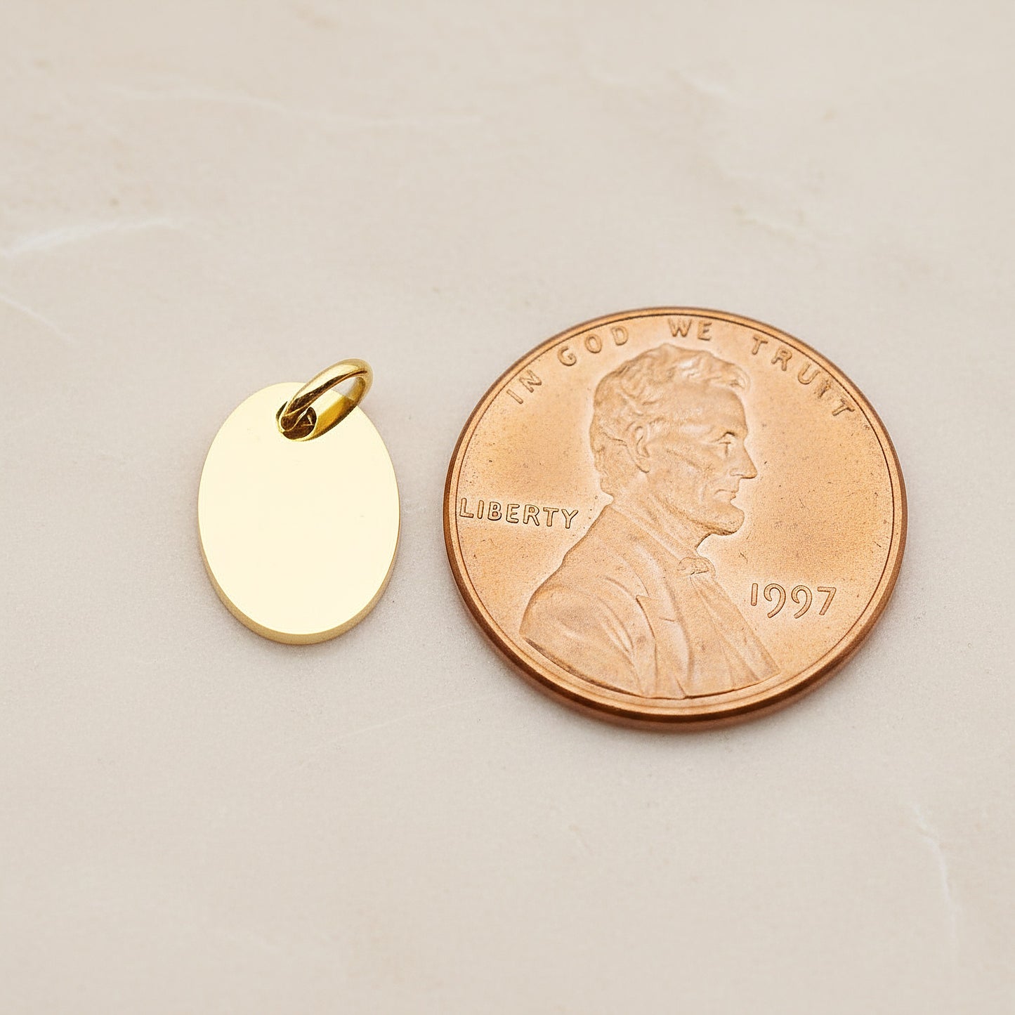 Oval Surgical Steel 8 x 10mm Pendant, 2 Pc - detail view 1 (SG.006)