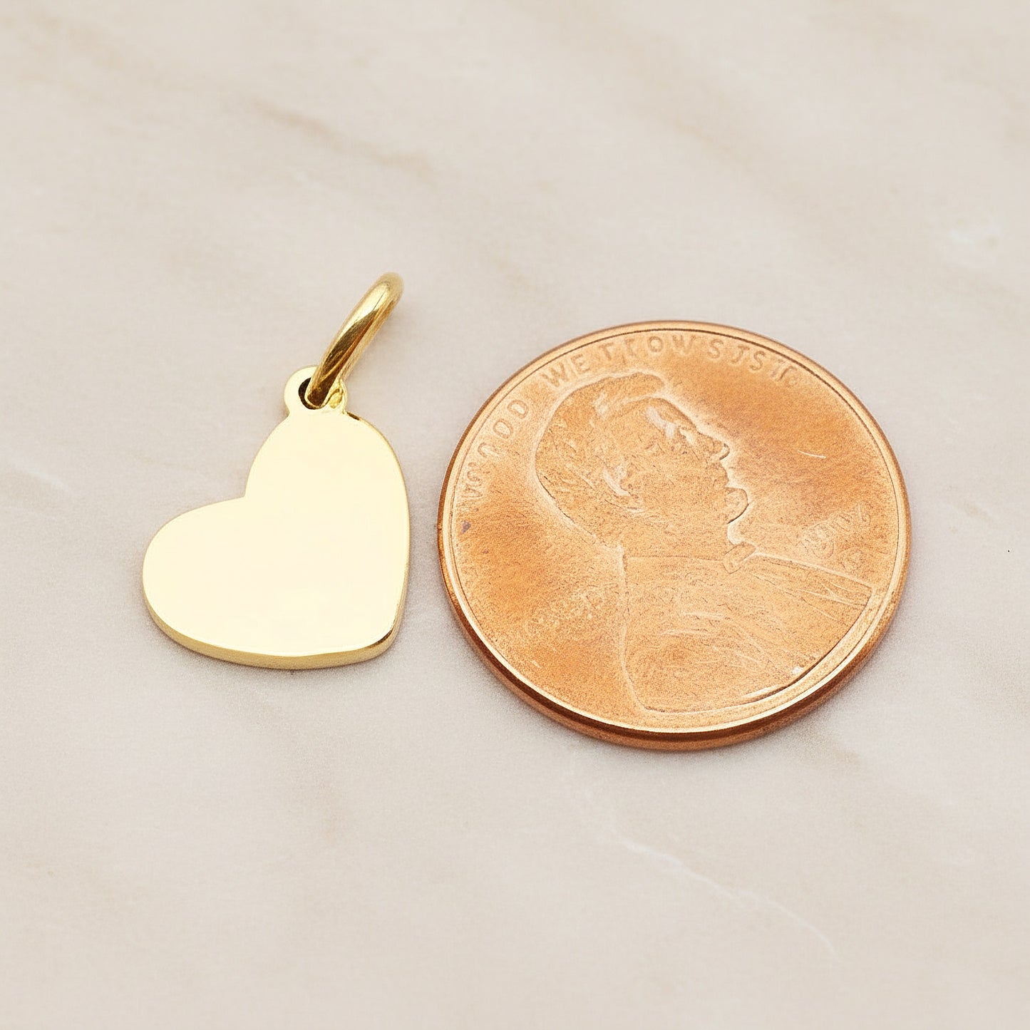 Heart Surgical Steel 12 x 10mm Pendant, 2 Pc - detail view 1 (SG.018)