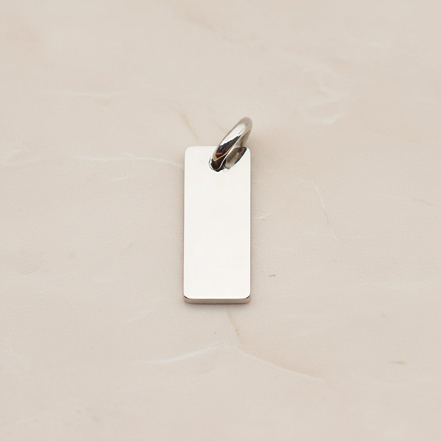 Rectangle Surgical Steel 15 x 6mm Pendant, 2 Pc - Silver NO ENGRAVING (SG.023)