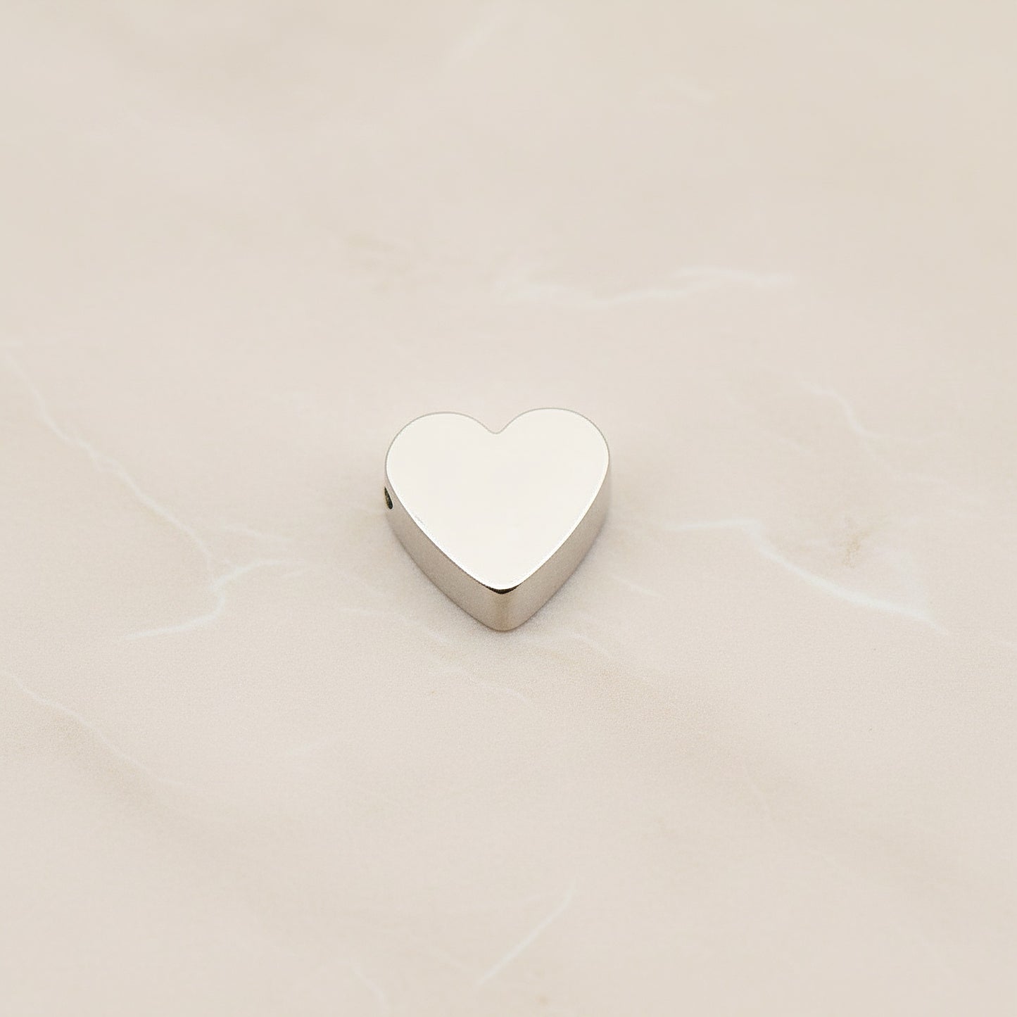 Heart Surgical Steel 9 x 8mm Pendant, 2 Pc - Silver NO ENGRAVING (SG.026)