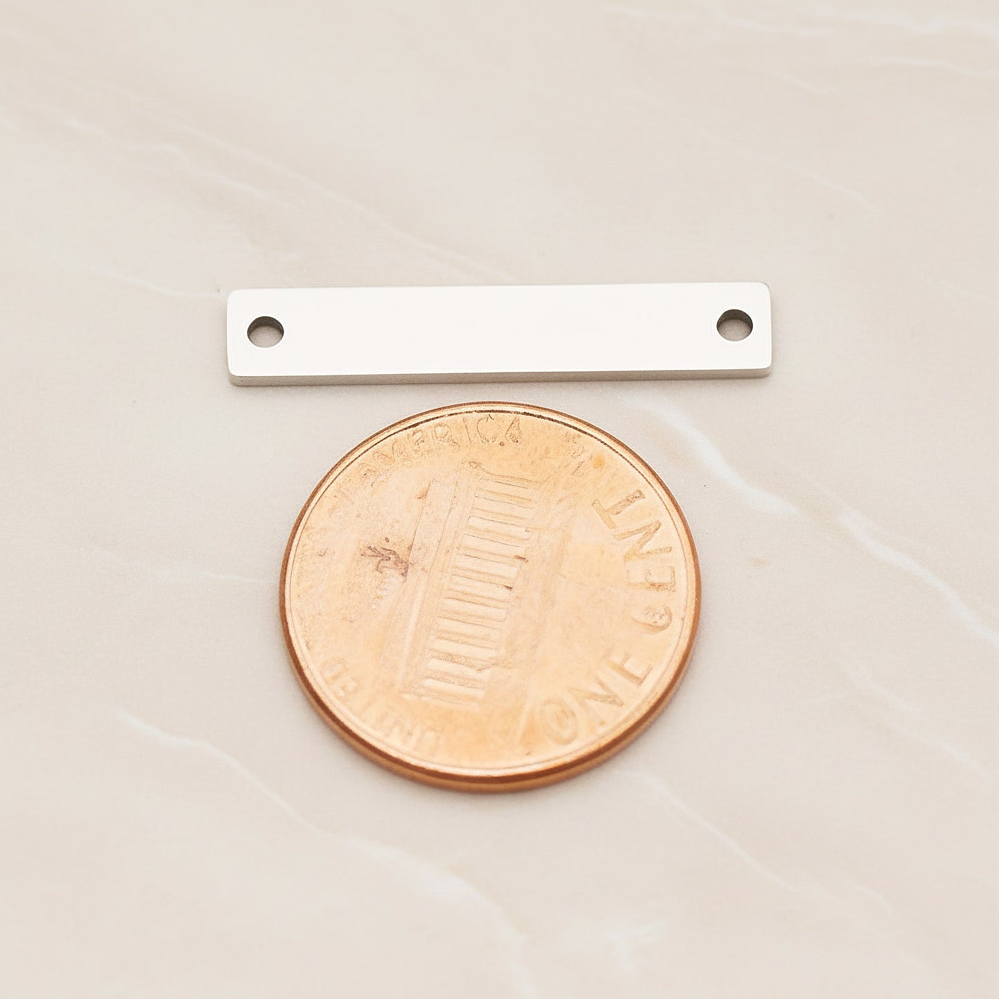 Rectangle Surgical Steel 5x25mm Connector, 2 Pc - detail view 1 (SG.021)