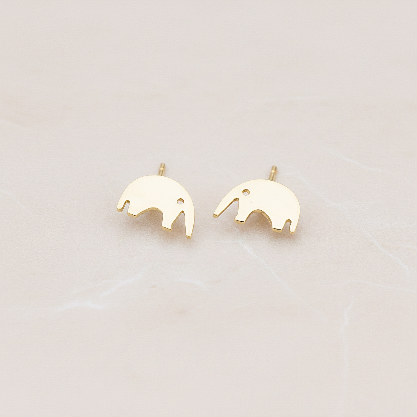 Tiny Elephant Ear Post, 2 Pc - Matte Gold (ER.004)