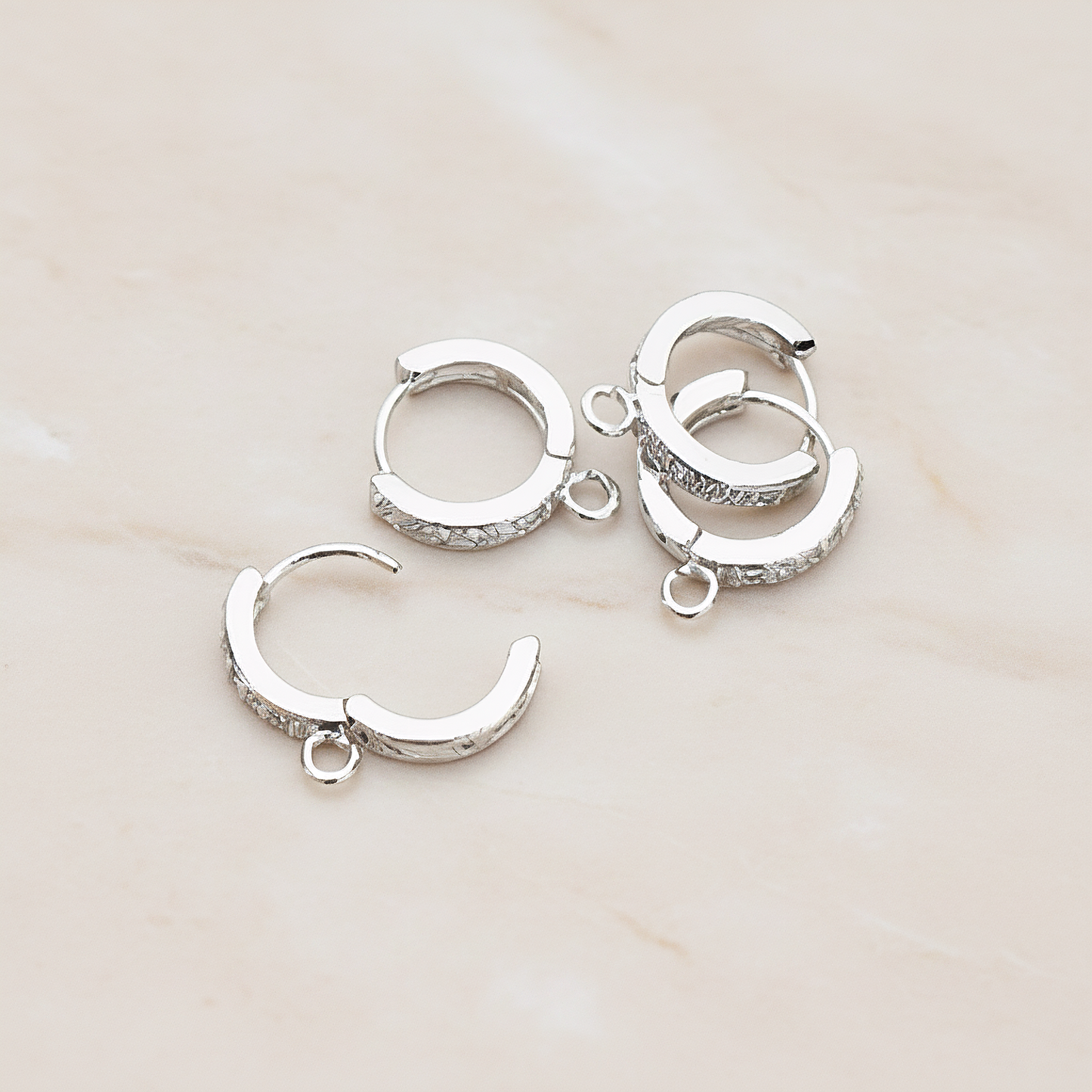 Clear Crystal Cubic Zirconia One-Touch Round Leverback Hoop Ear Post, 2 Pc (ER.022)