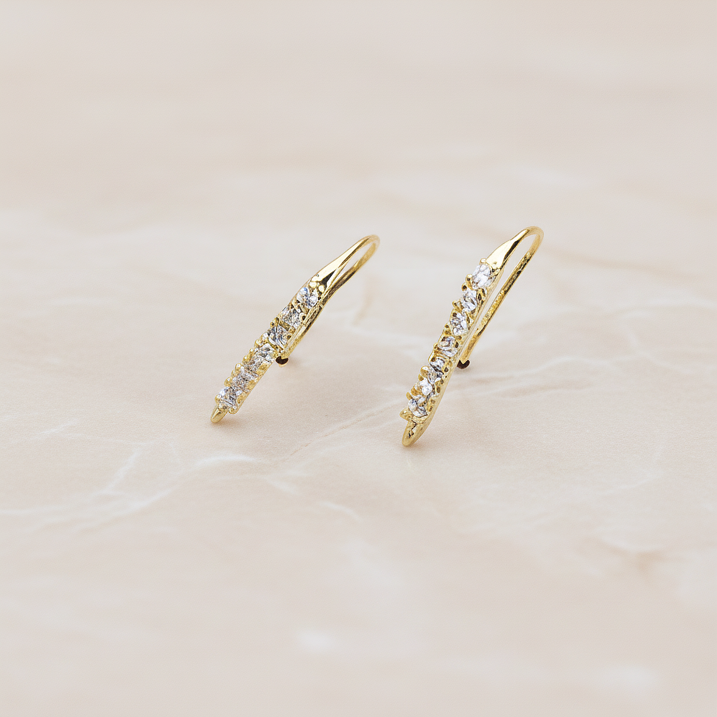 Clear Crystal Cubic Zirconia Setting Ear Wire, 2 Pc (ER.023)
