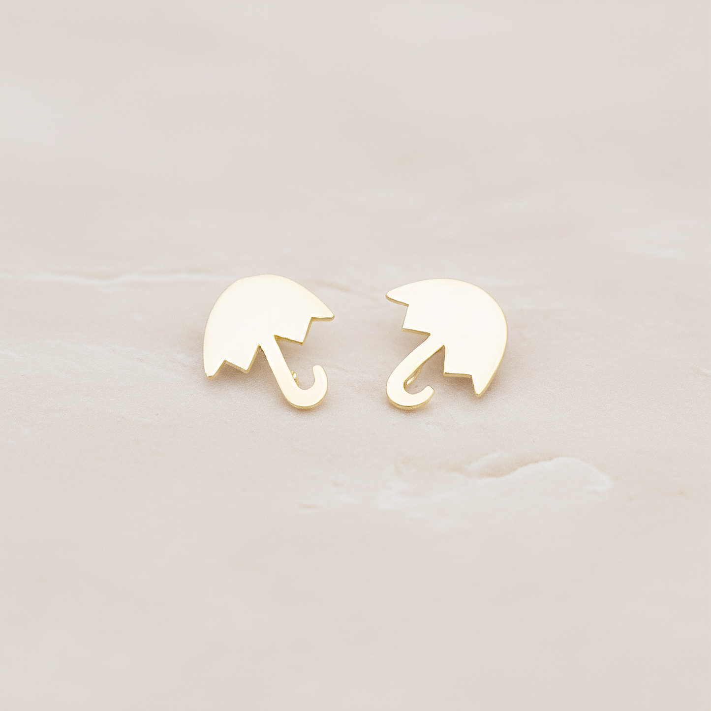 Mini Umbrella Ear Post, 2 Pc - Matte Gold (ER.044)