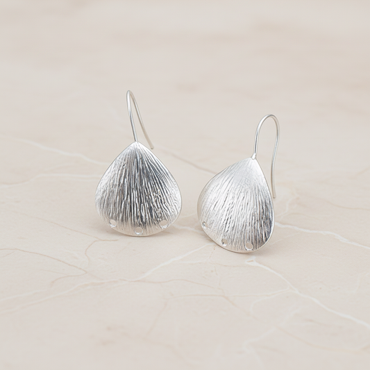 Brushed Wide Teardrop Fan Earwire, 2 Pc (ER.047)