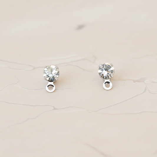 4mm Cubic Zirconia Ear Post, 6 Pc (ER.059)