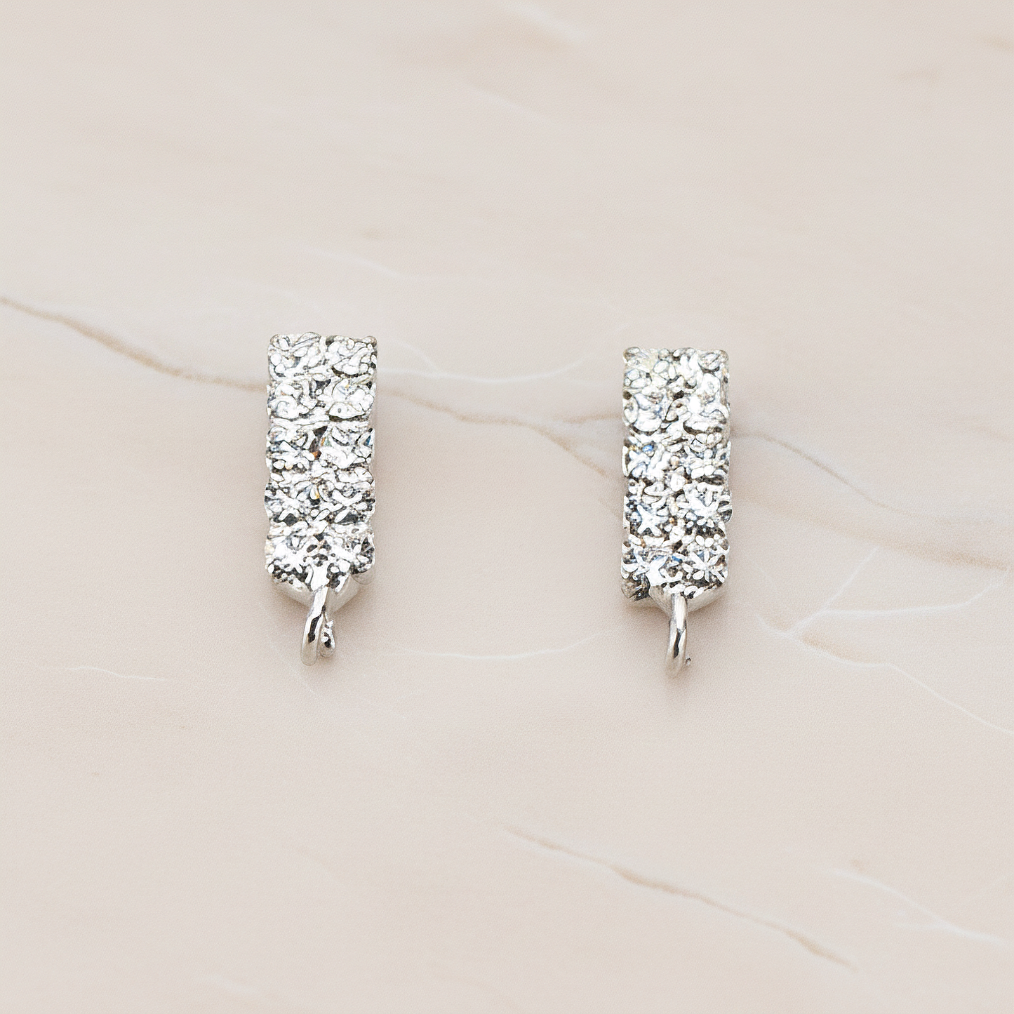 Clear Crystal Cubic Zirconia Rectangle Ear Post, 2 Pc (ER.071)