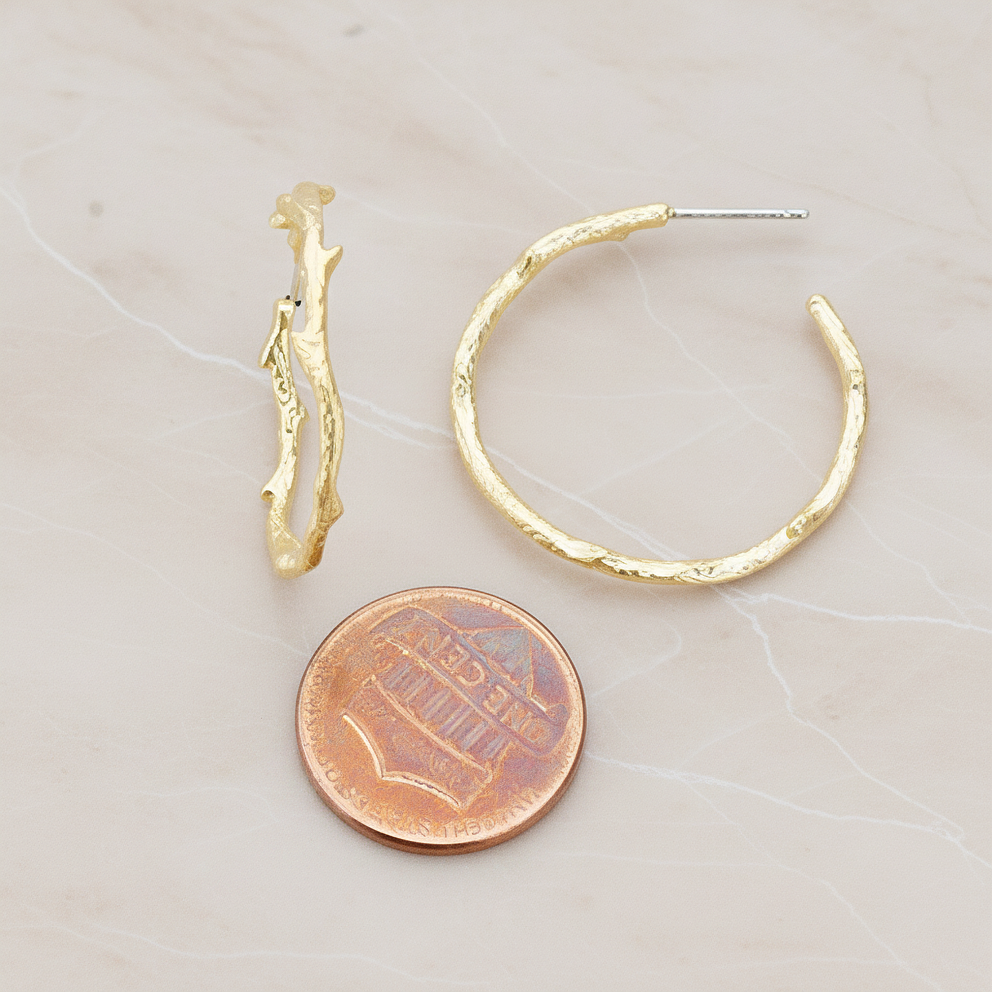 Simple Tree Branch Round Ear Post, 2 Pc (ER.085)