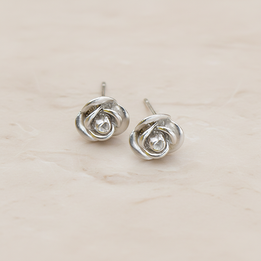 3D Rose Flower Ear Post, 2 Pc (ER.144)