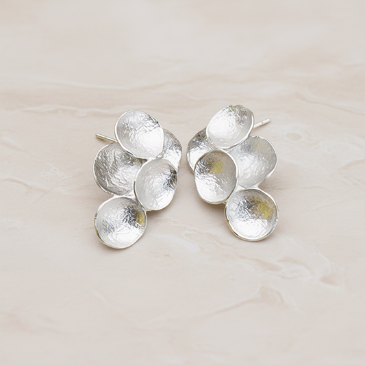 Single Round Textured Circle Ear Post, 2 Pc (ER.176-02)