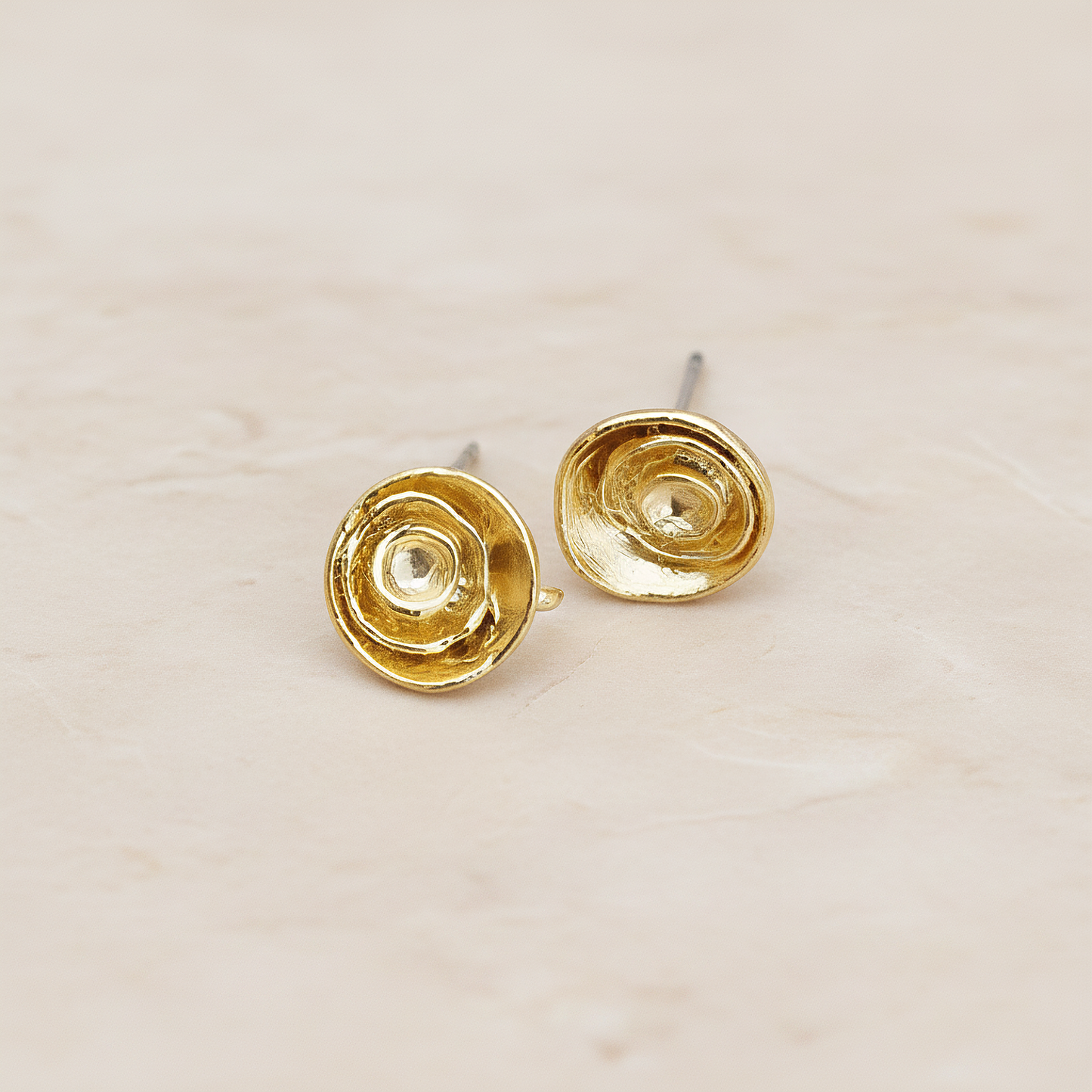 Multi Organic Shaped Circle Ear Post, 2 Pc (ER.192)