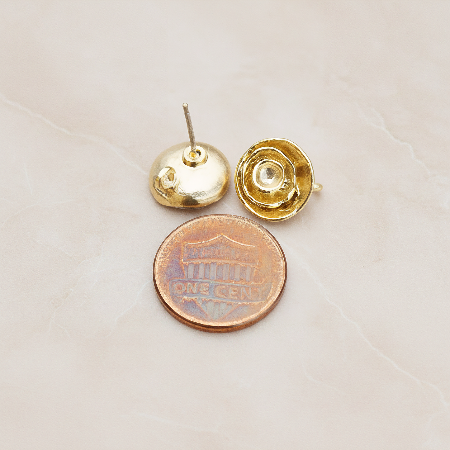 Multi Organic Shaped Circle Ear Post, 2 Pc (ER.192)