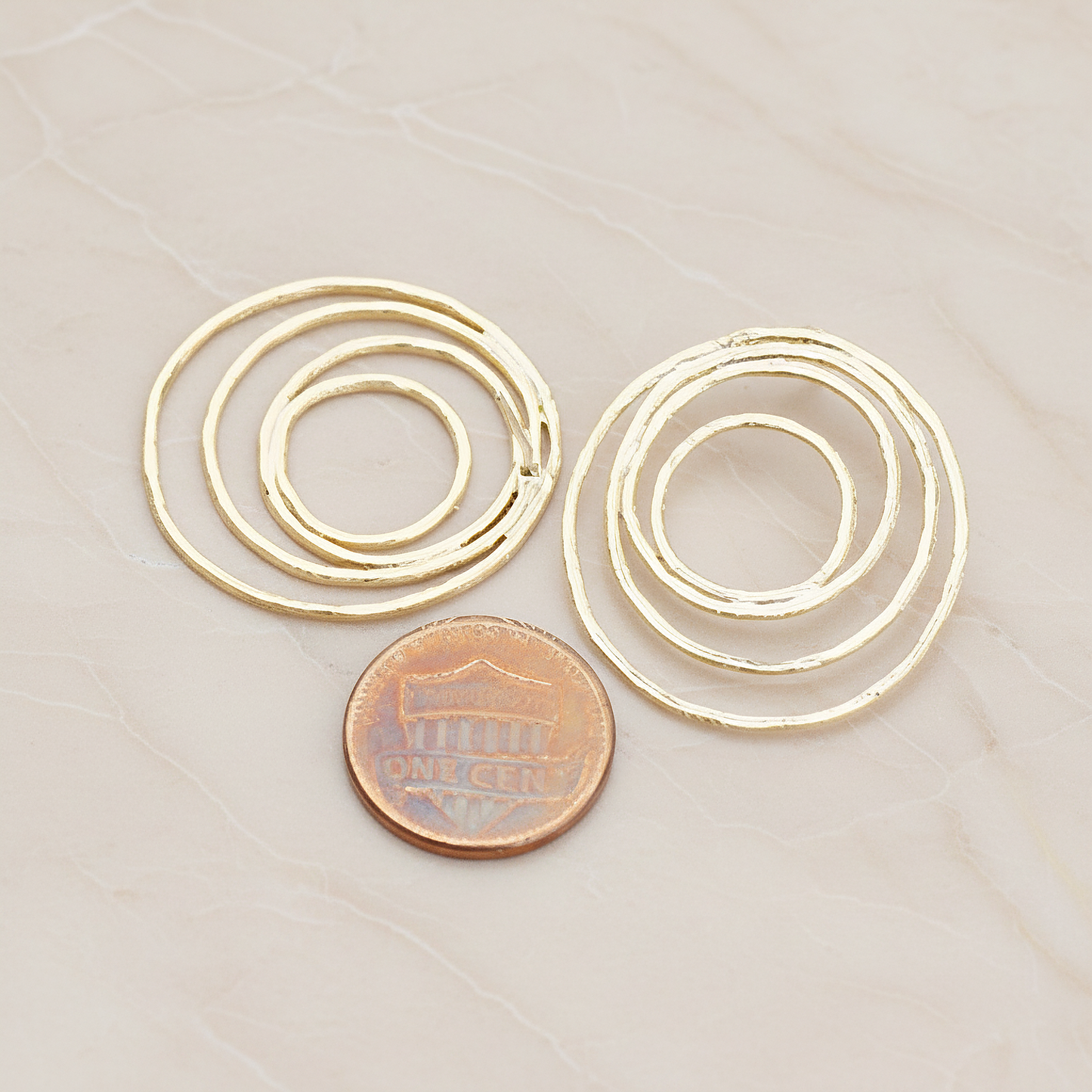 Multi Circle Round Ear Post, 2 Pc (ER.197)