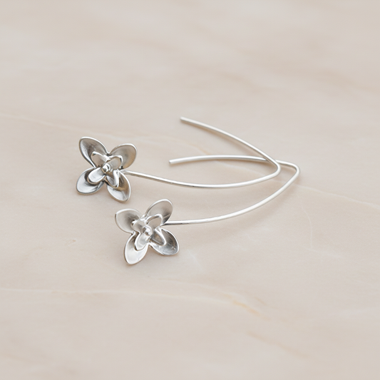 Double Layer Flower Long Earwire, 2 Pc (ER.228)