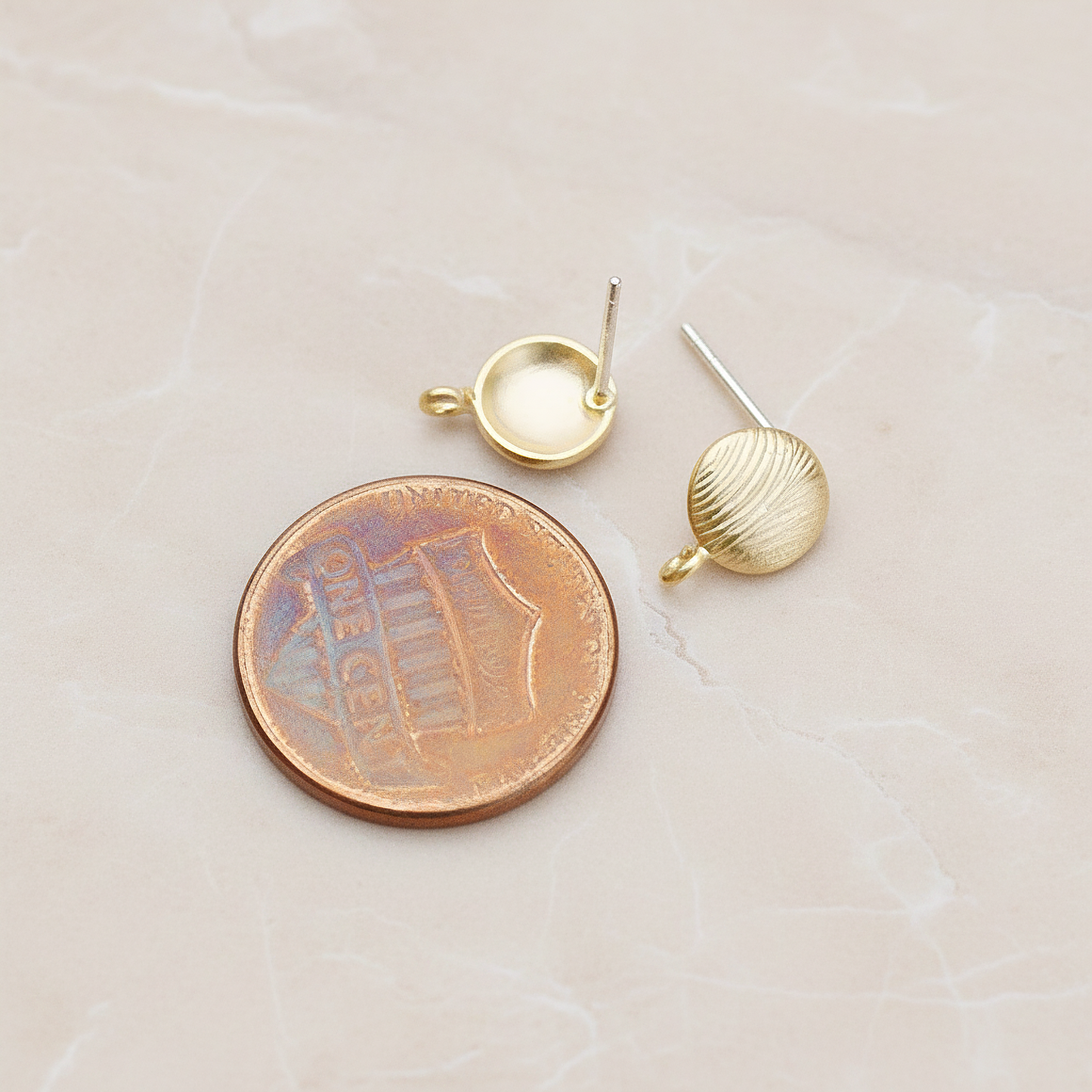 Textured Round Ear Post, 2 Pc (ER.257)