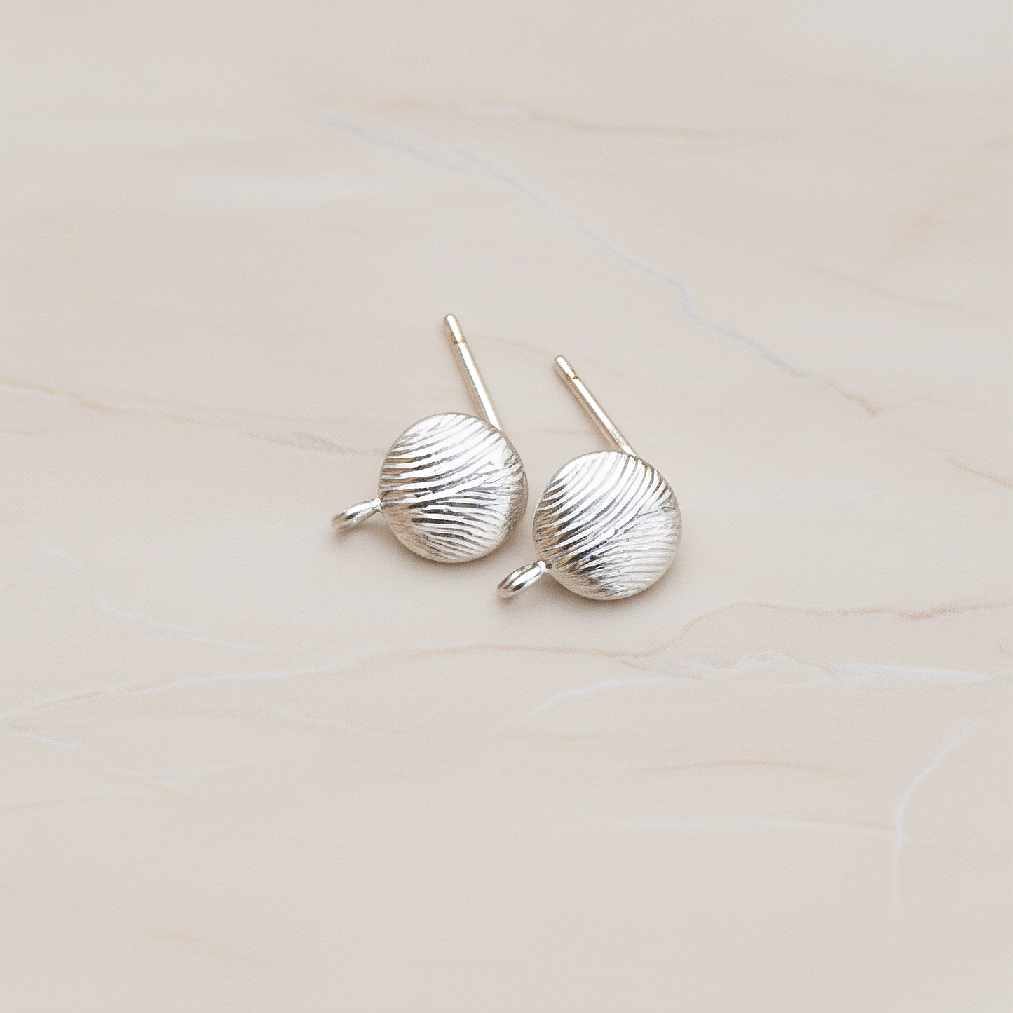 Textured Round Ear Post, 2 Pc (ER.257)
