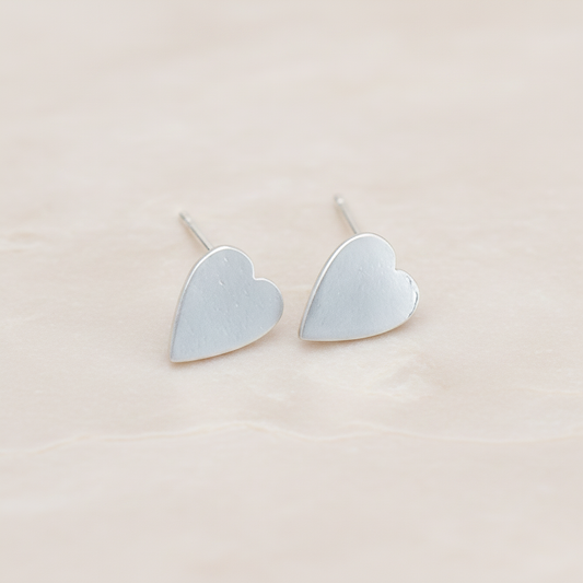Plain Simple Heart Ear Post, 2 Pc (ER.261)