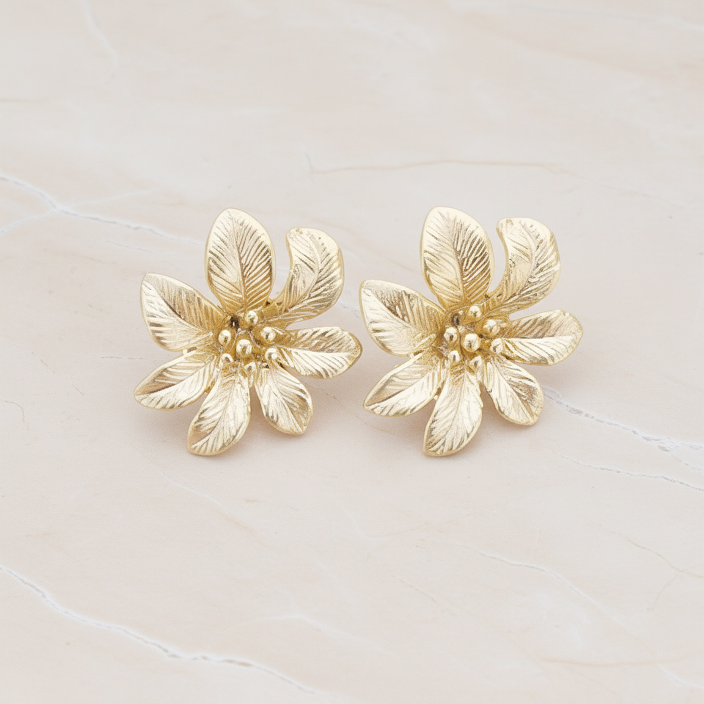 Seven Petals Flower Ear Post, 2 Pc (ER.279)