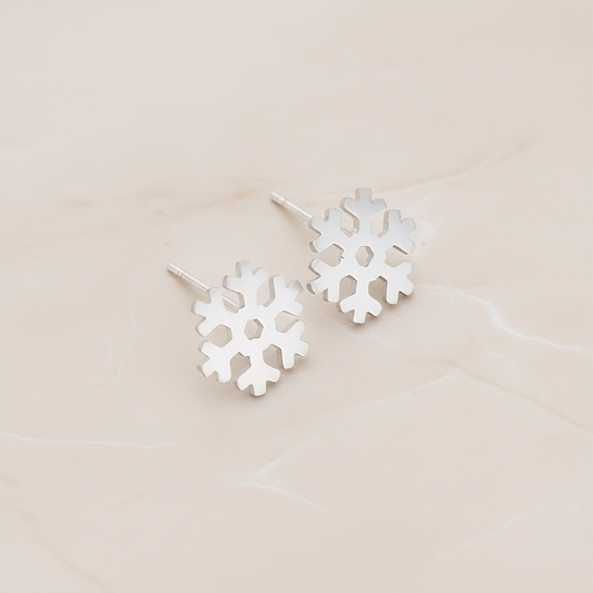 Round Snowflake Ear Post, 2 Pc (ER.295)