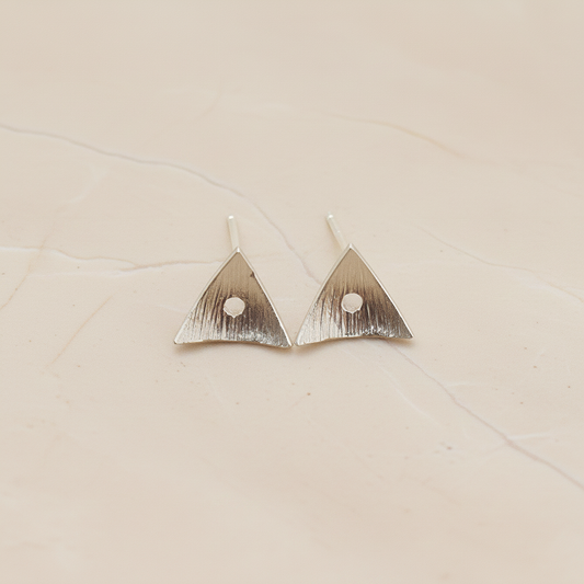 Brushed Texture Triangle Ear Post, 2 Pc (ER.307)