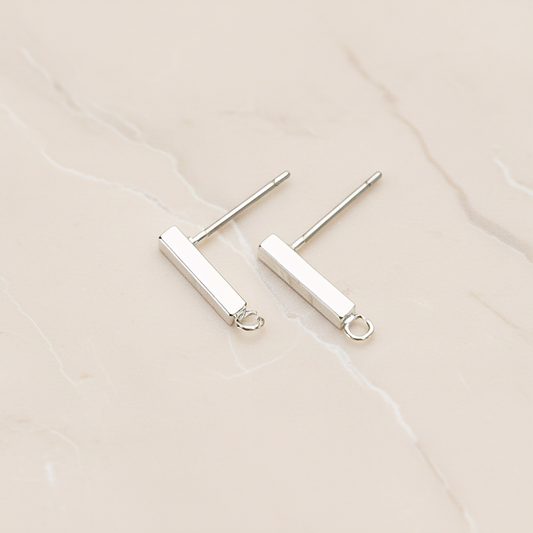 Simple Cube Bar Ear Post, 2 Pc (ER.342-03)