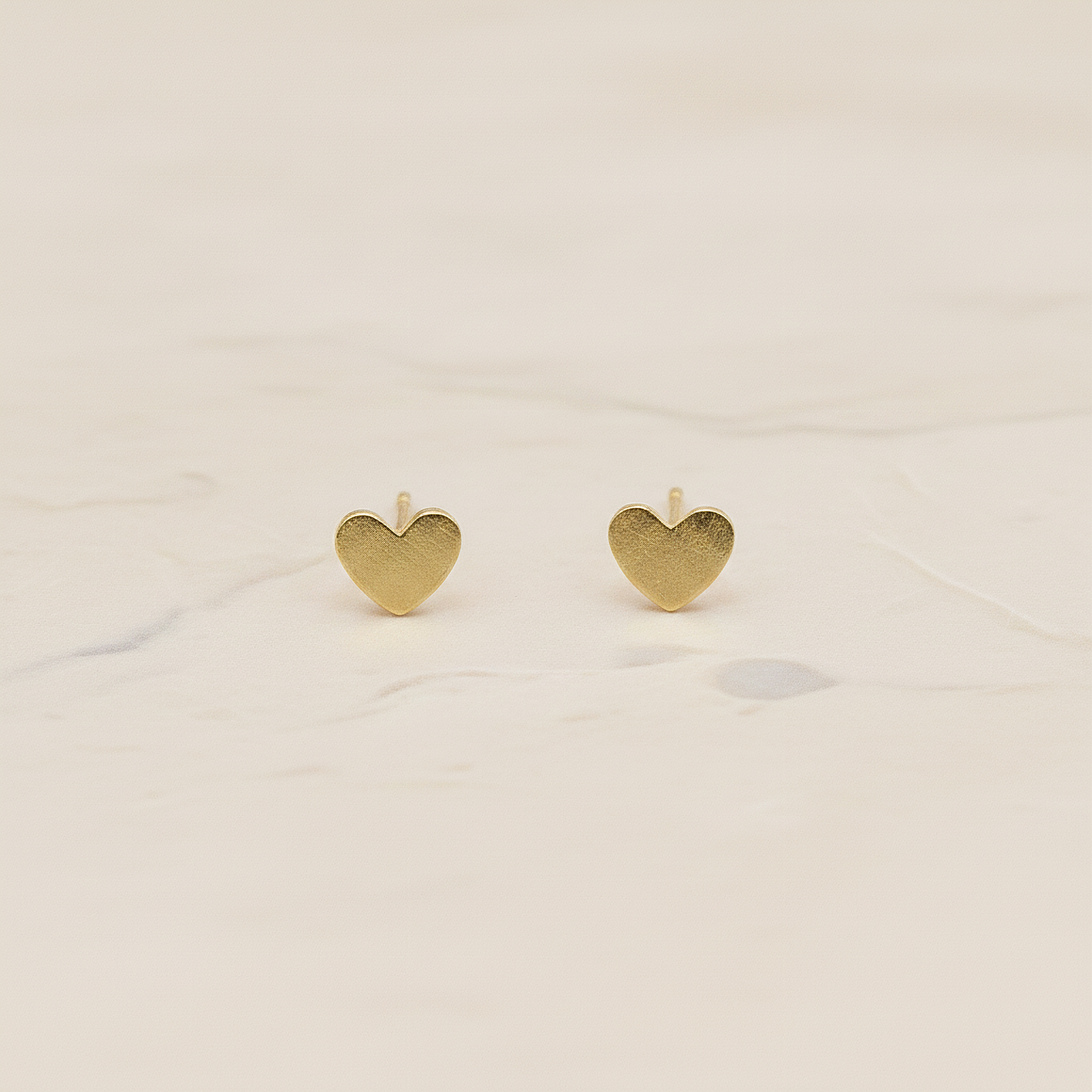 Simple Satin Brushed Geometric Mini Heart Earpost, 2 Pc (ER.351)