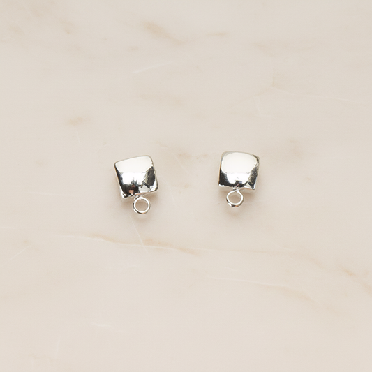 Simple Chubby Tiny Square Ear Post, 2 Pc (ER.363)