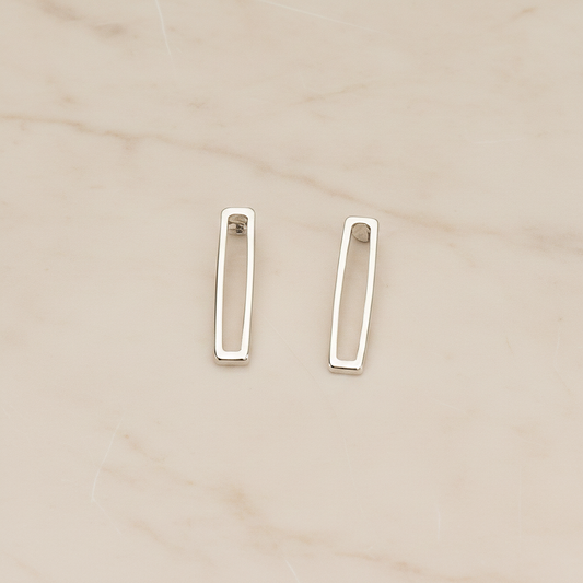 Flattened Rectangle Mini Brick Link Ear Post, 2 Pc (ER.379)