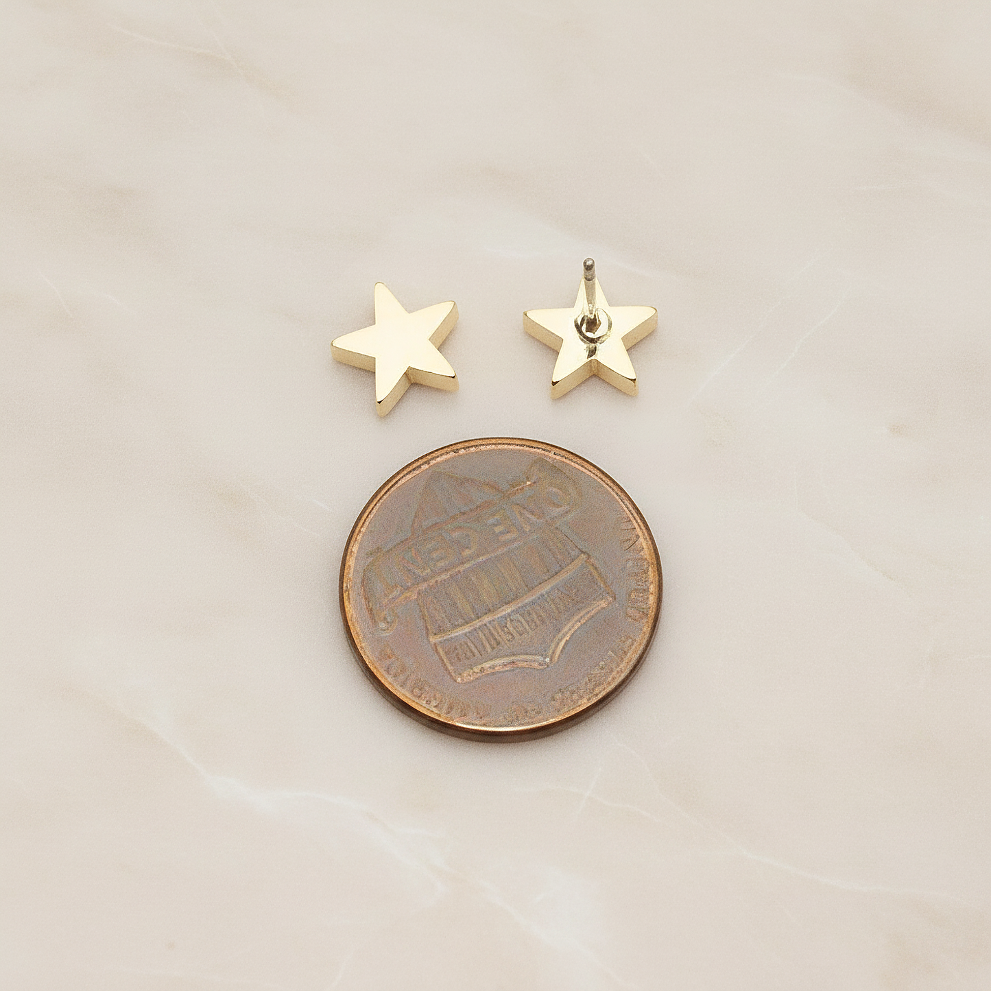 Simple Mini Star Ear Post, 2 Pc - detail view 1 (ER.397)