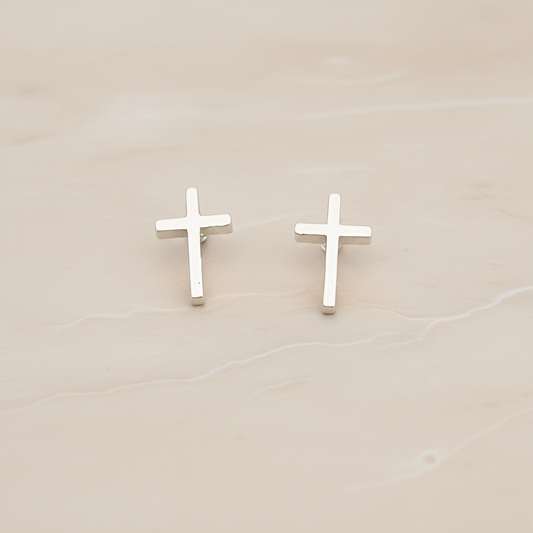 Simple Mini Cross Ear Post, 2 Pc (ER.398)