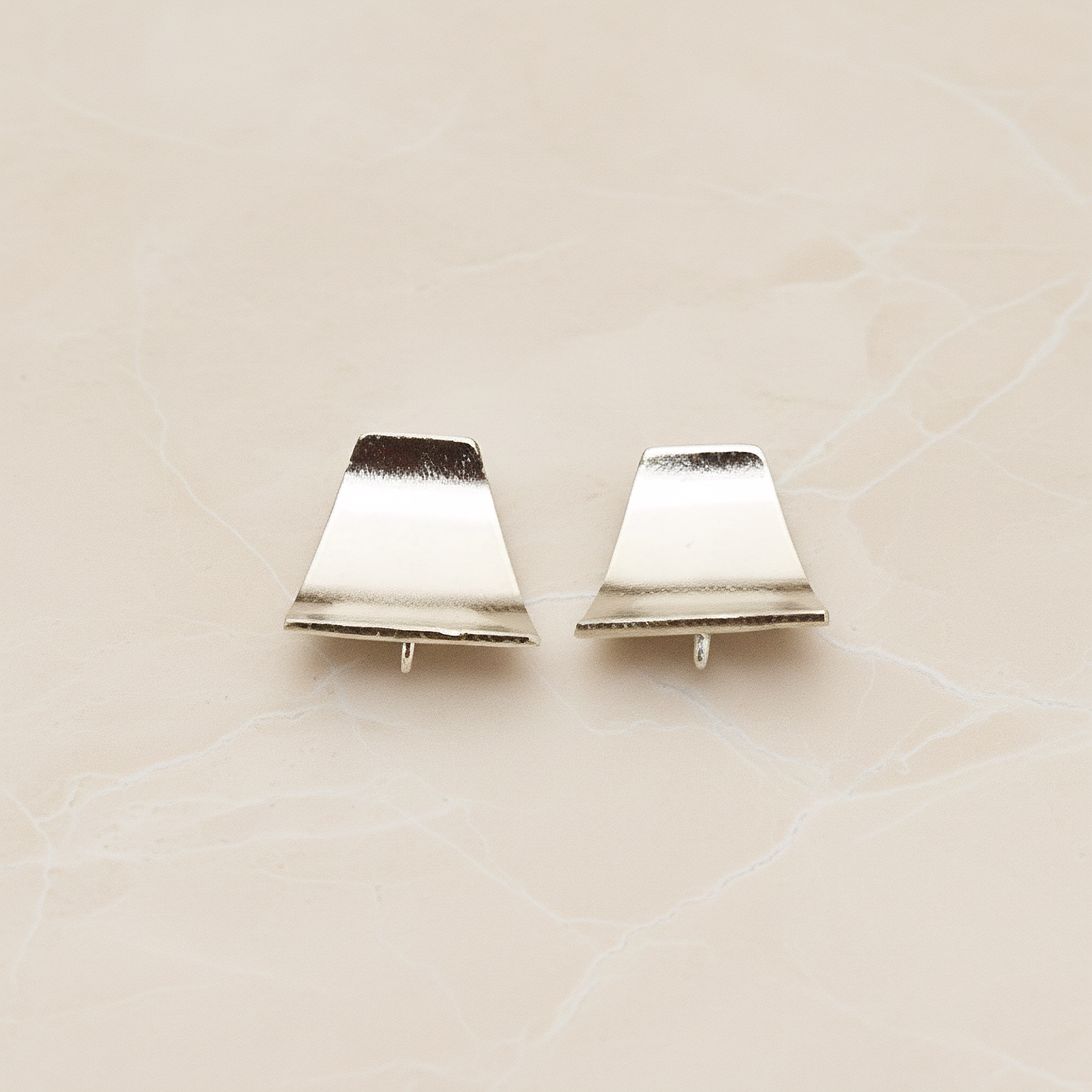 Wave Square Ear Post, 2 Pc (ER.405)