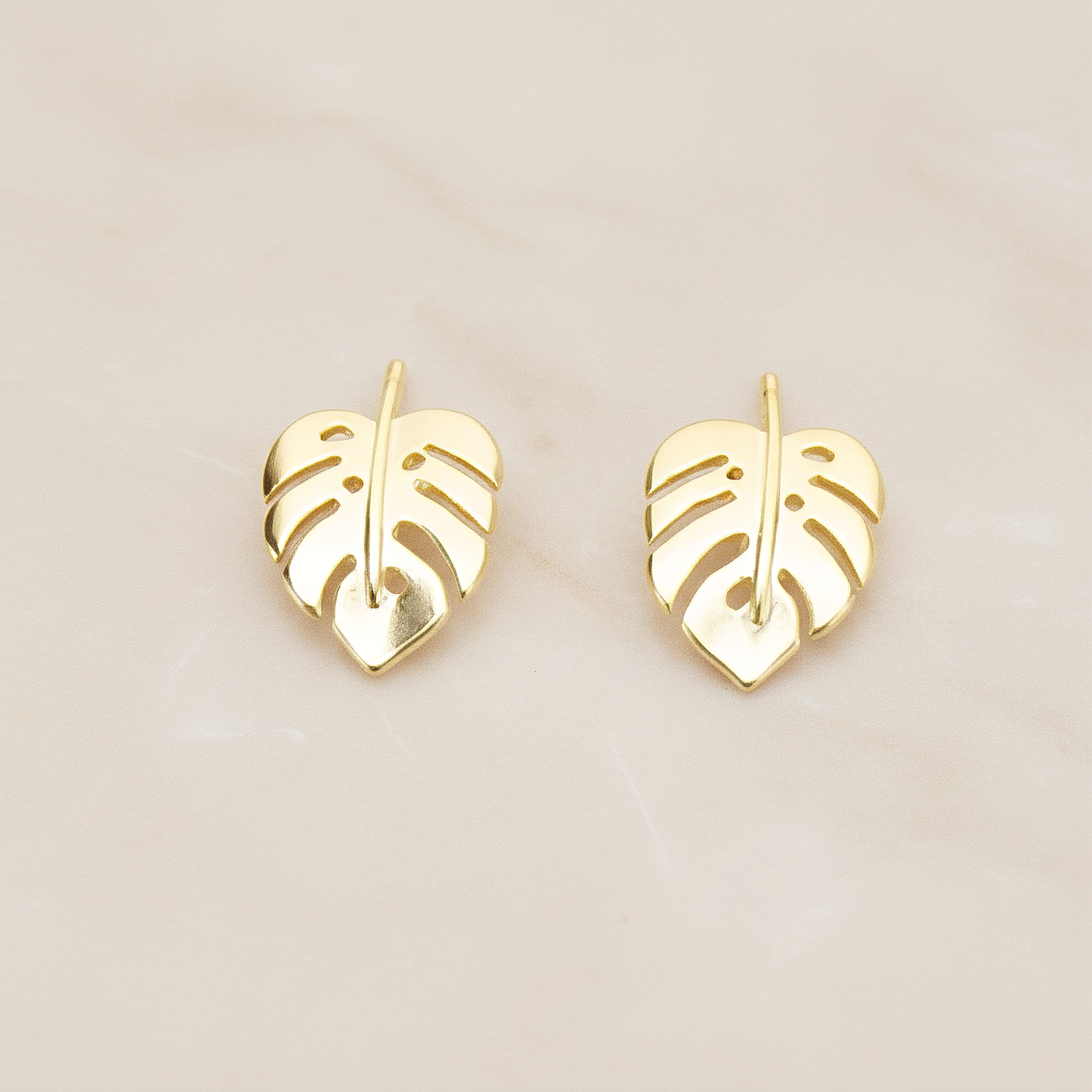 Small Monstera Realistic Leaf Ear Post, 2 Pc (ER.439)