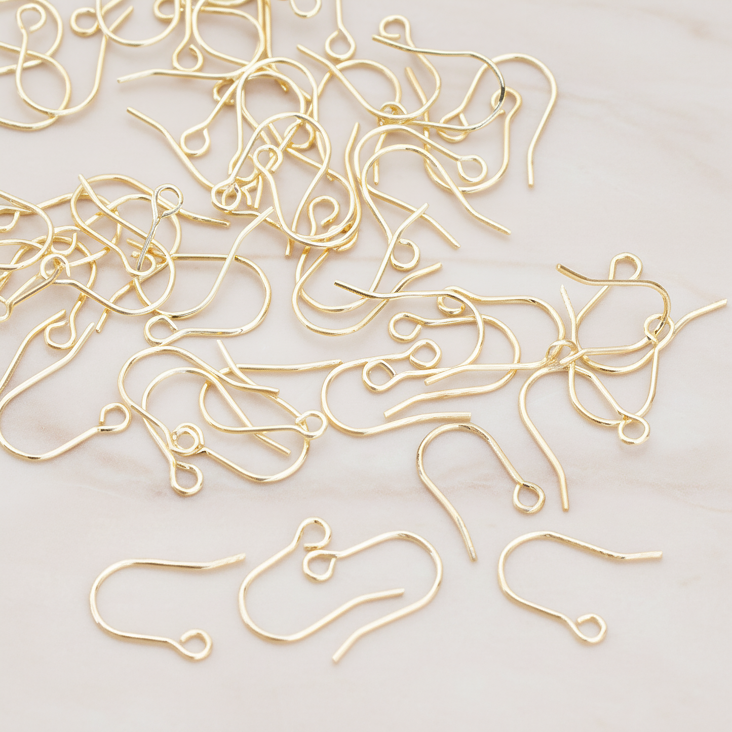 Small French Earwire, 60 Pc - Glossy Gold (ER.653)