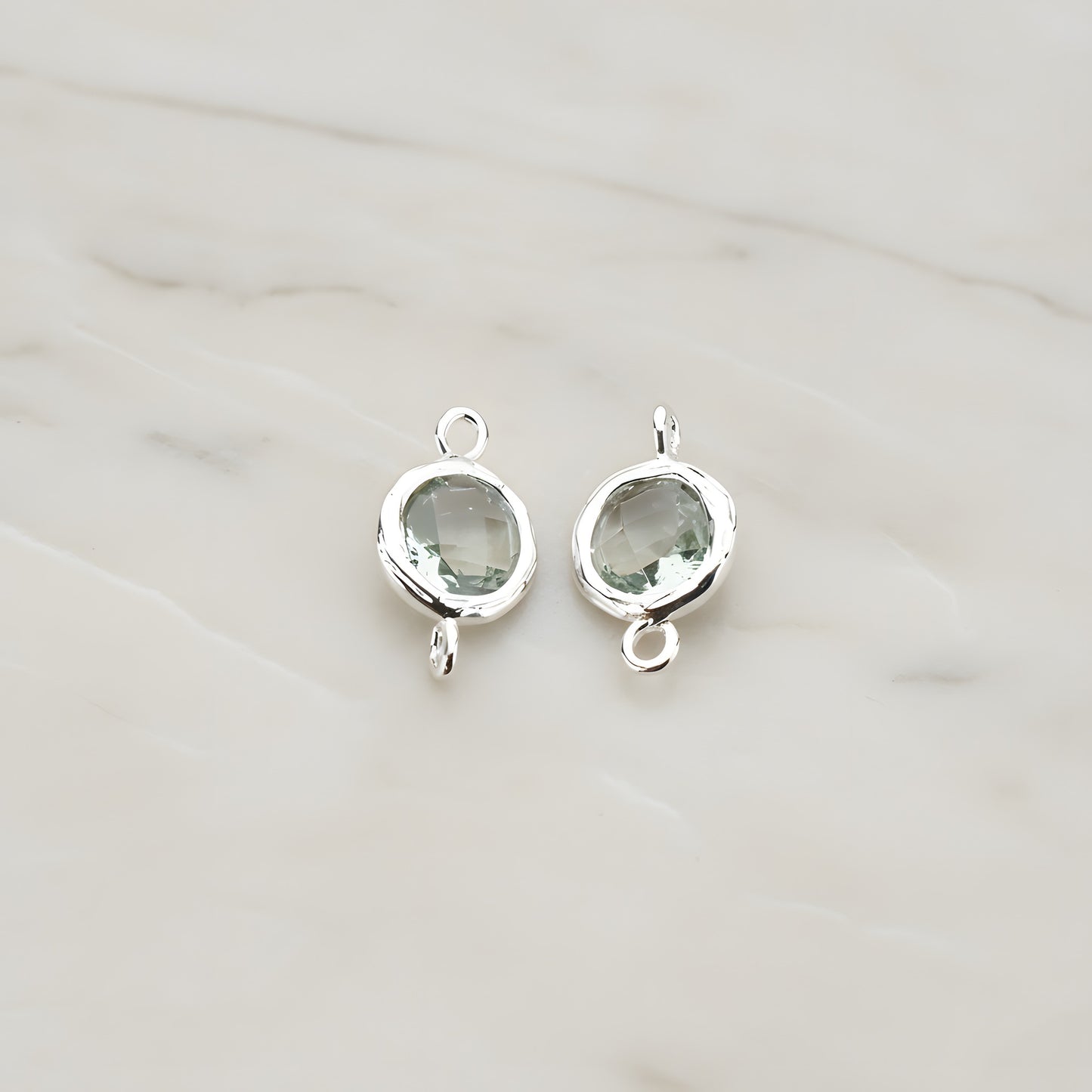 Round Framed Glass Connector, 2 Pc (FS.113)