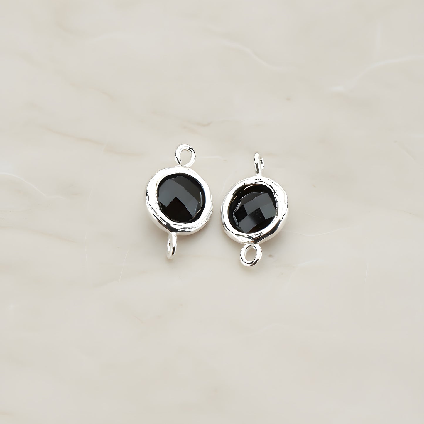 Round Framed Glass Connector, 2 Pc (FS.113)