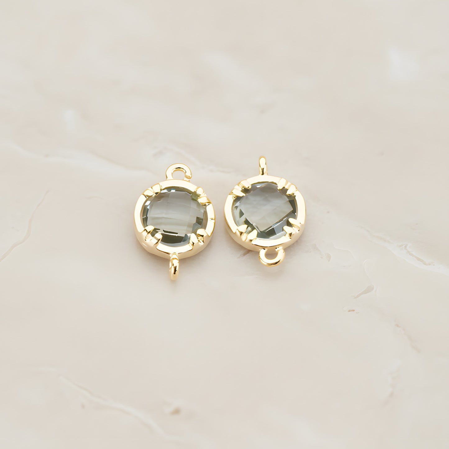 Round Framed Glass Connector, 2 Pc (FS.115)