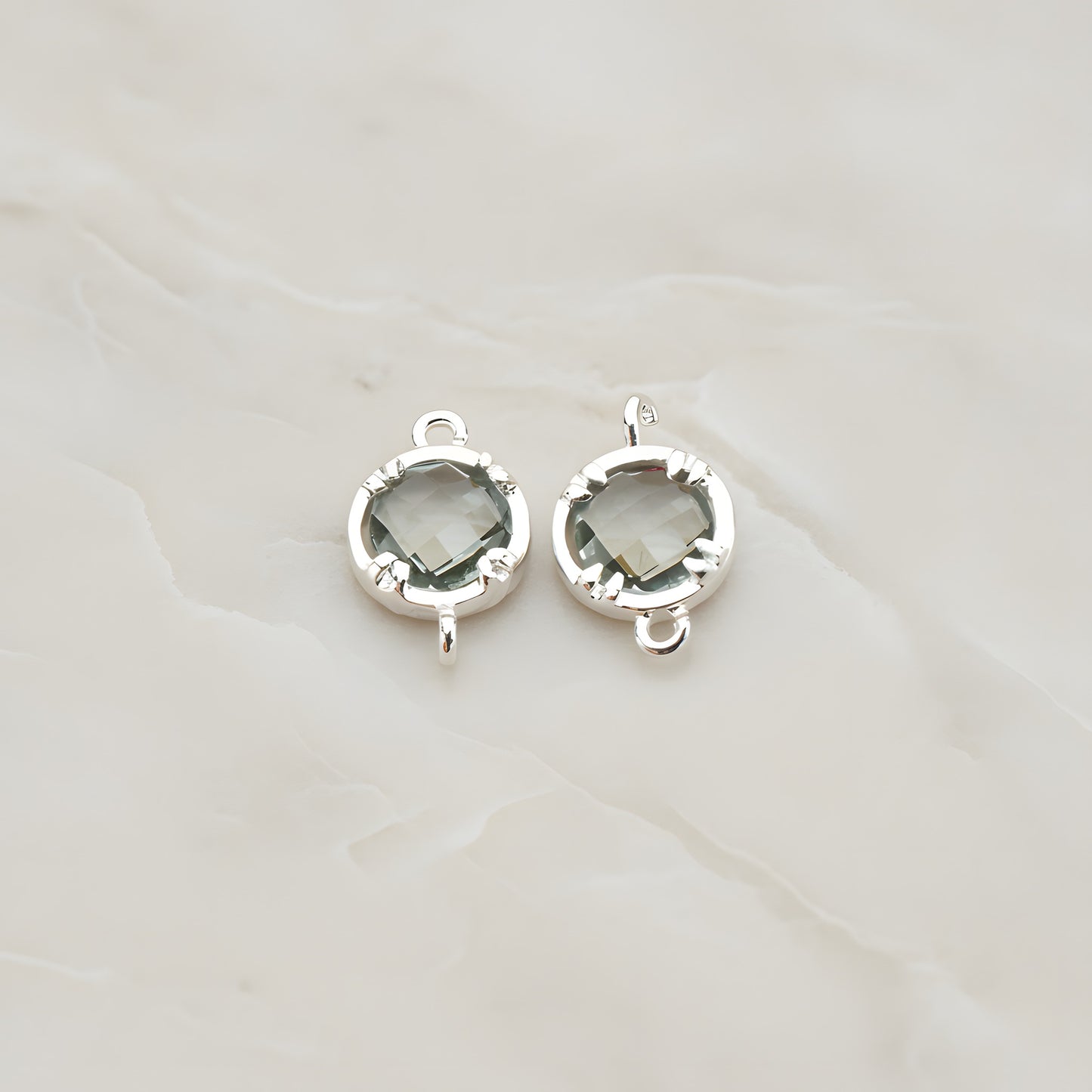 Round Framed Glass Connector, 2 Pc (FS.115)