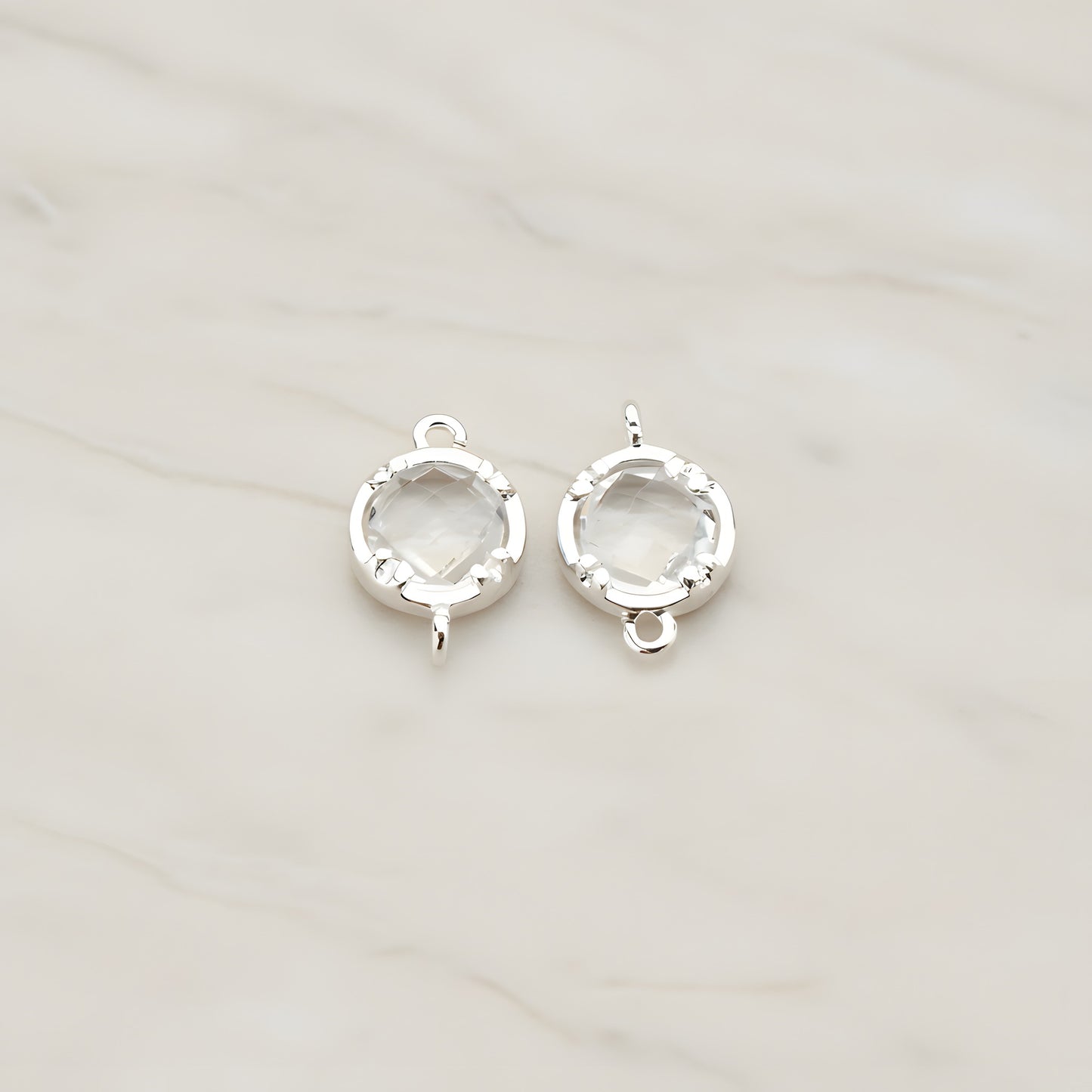 Round Framed Glass Connector, 2 Pc (FS.115)