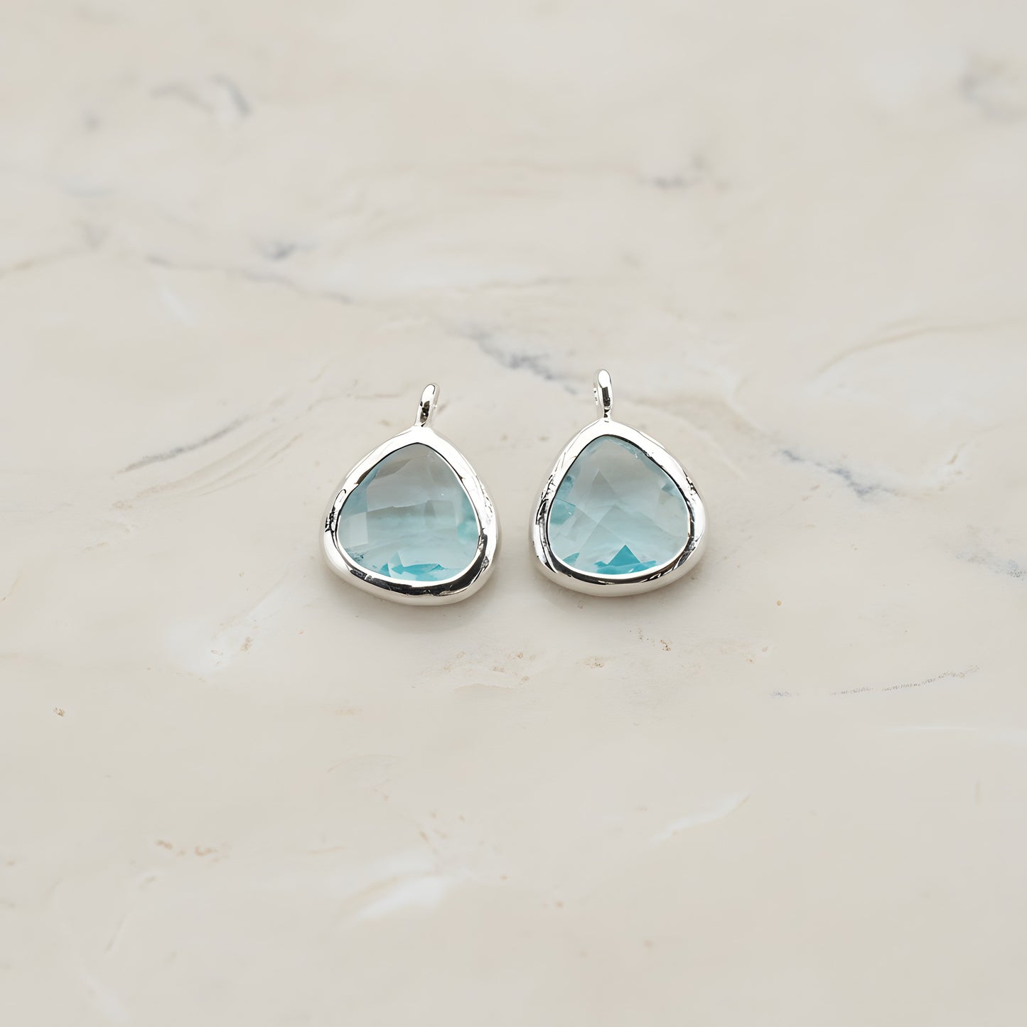 Triangle Nugget Framed Glass Pendant, 2 Pc (FS.123)