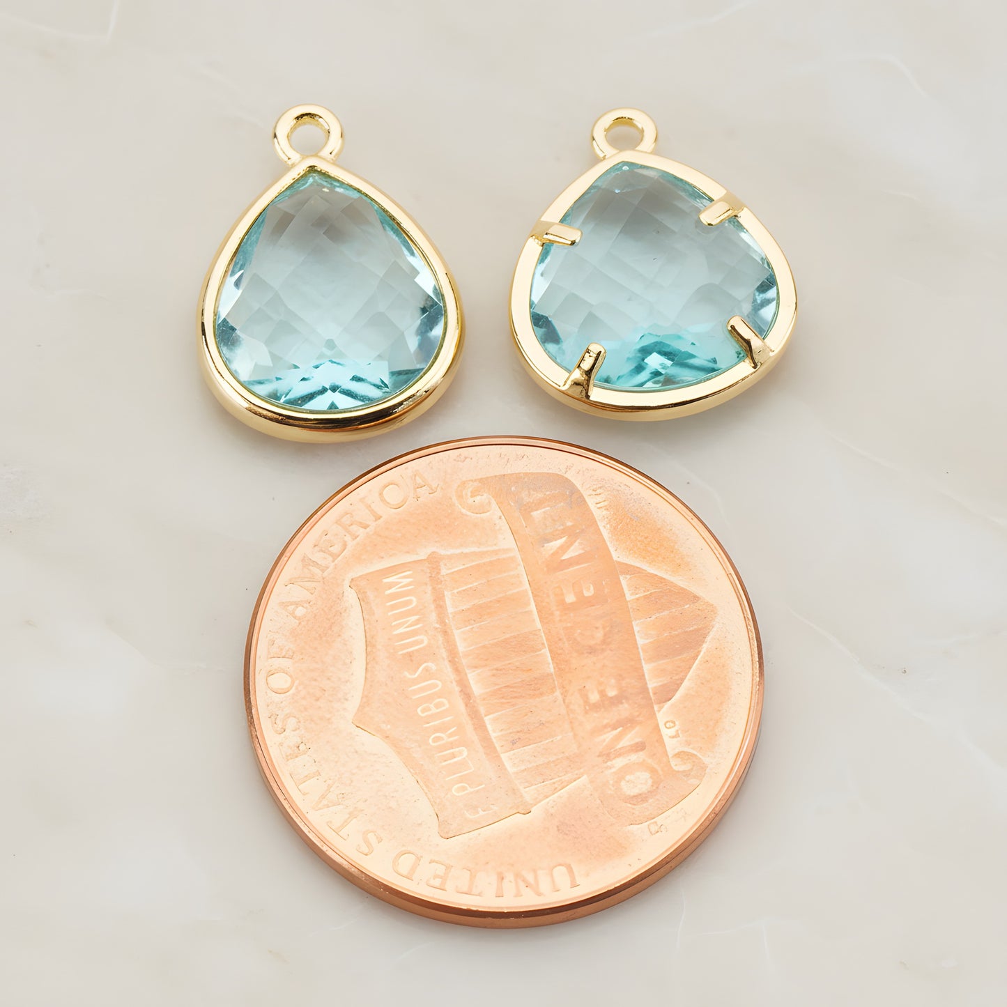 Triangle Nugget Framed Glass Pendant, 2 Pc (FS.124)
